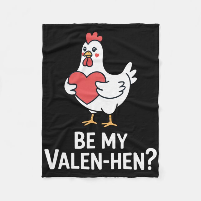 Funny Valentine Cute Chicken Lover Be My Valen Hen Fleecefilt (Framsidan)