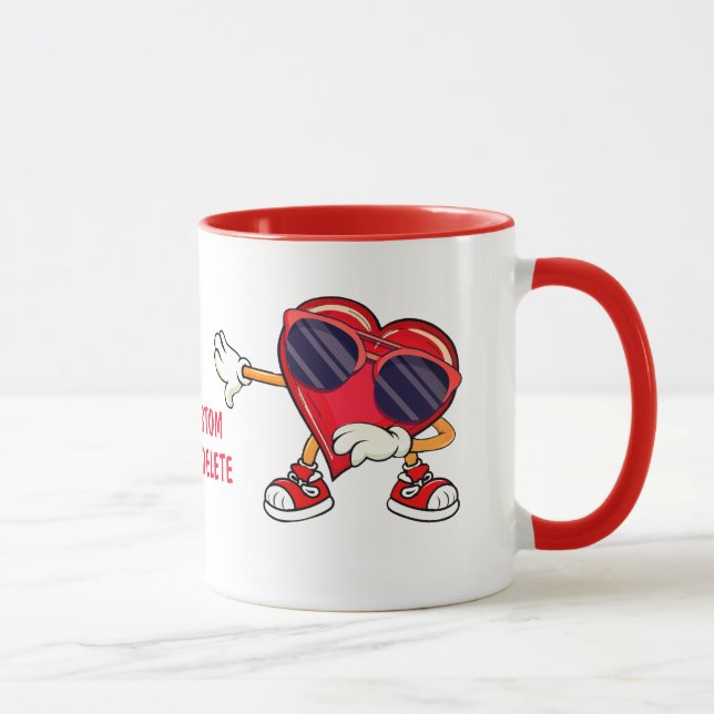 Funny Valentine Dabbing Hearts Valentine Mugg (Höger)