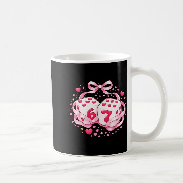 Funny Valentine Dice 6 7 Preppy 67 Six Seven Women Kaffemugg (Höger)