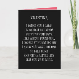 Funny Valentine Dikt Card Kort