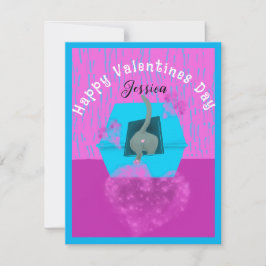 Funny Valentine från kattlådan Julkort