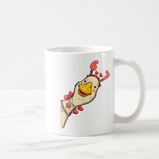 Funny Valentine Goose 6 7 Six Seven Meme Matching  Kaffemugg (Höger)