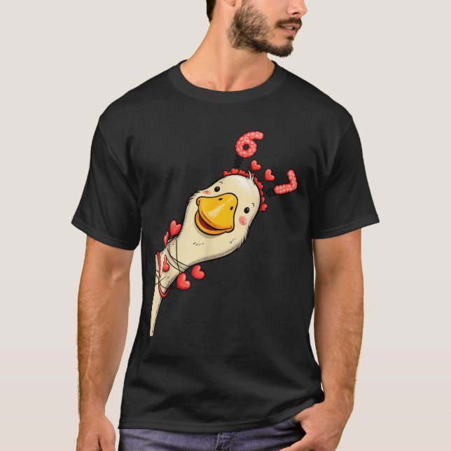 Funny Valentine Goose 6 7 Six Seven Meme Matching  T Shirt (Framsida)