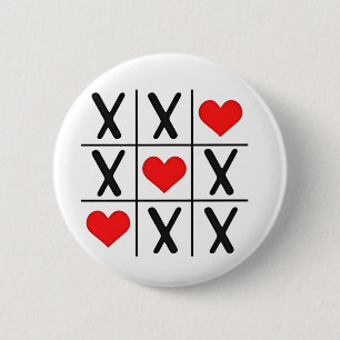 Funny Valentine Hearts Coules Matching Älskare Knapp