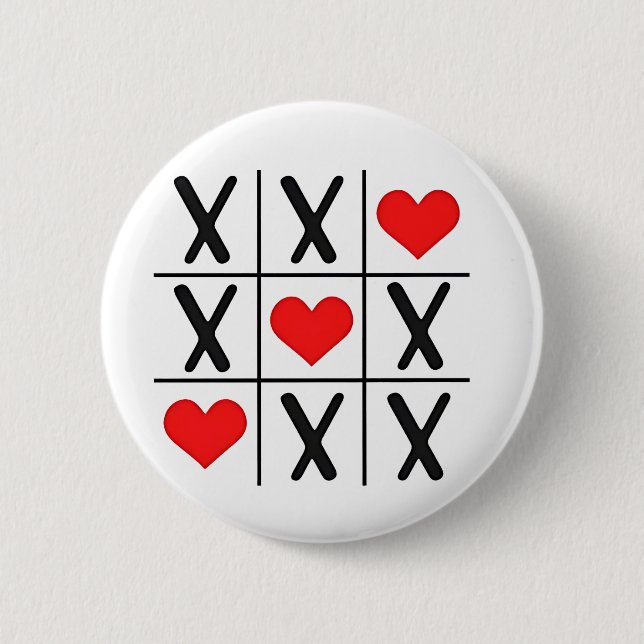 Funny Valentine Hearts Coules Matching Älskare Knapp (Framsida)