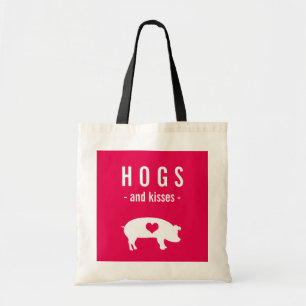 Funny Valentine Hogs och Kisses med Cute Gris Tygkasse