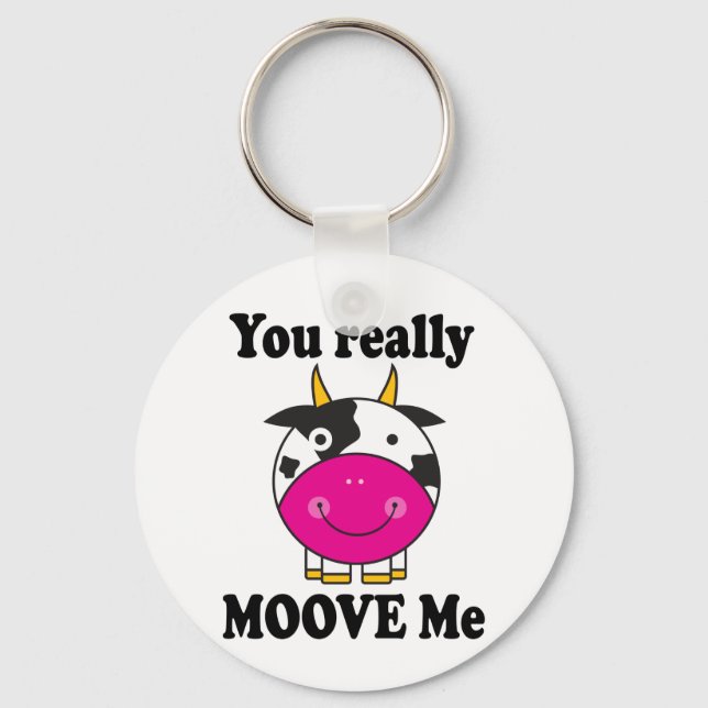 Funny Valentine Moove Me Cow Gift Nyckelring (Framsida)