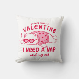 Funny Valentine Napping Cat Personalized  Kudde