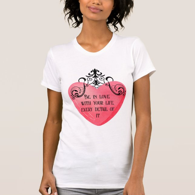 Funny Valentine pink heart T Shirt (Framsida)