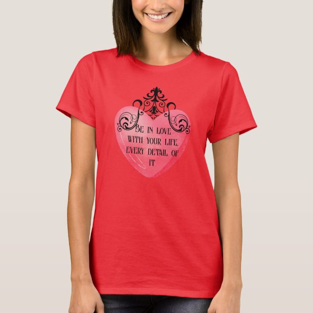 Funny Valentine pink heart T Shirt (Framsida)