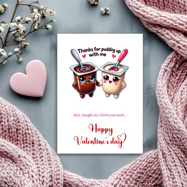 Funny Valentine’s Day Love Card with Cartoon Food Julkort (Funny Valentine’s Day Love Card with Cartoon Food)