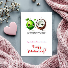 Funny Valentine’s Day Love Card with Cartoon Fruit Julkort