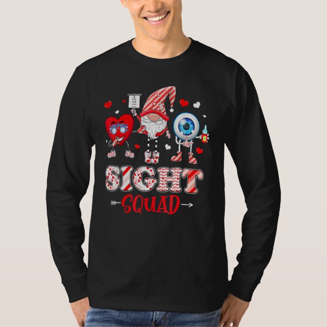 Funny Valentine Sight Squad Gnome Optometrist Nurs T Shirt (Framsida)