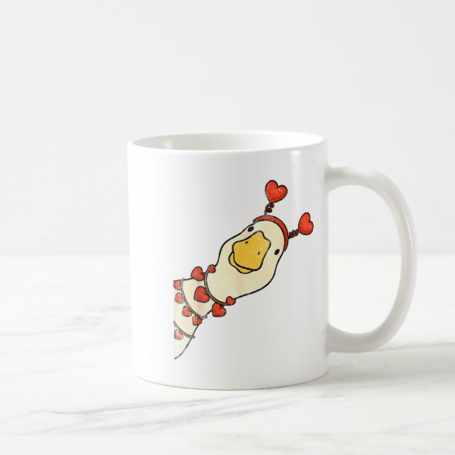 Funny Valentine Silly Gooses Duck Heart Love Match Kaffemugg (Höger)