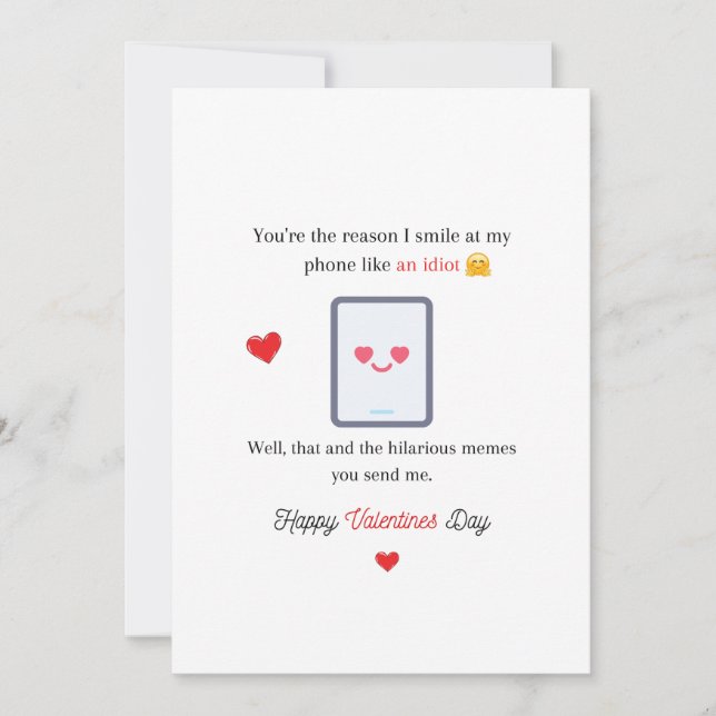 Funny Valentine Smilde som ett Idiot Card Inbjudningar (Framsida)