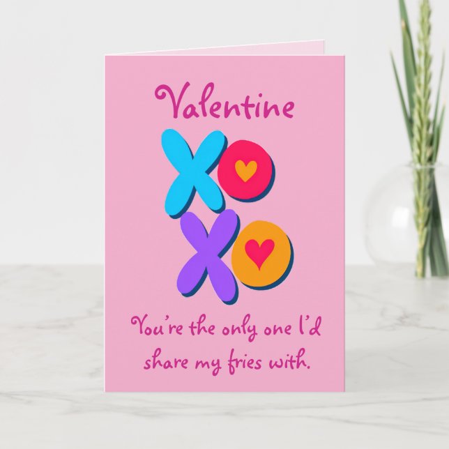 Funny Valentine XOXO Helgkort (Framsida)