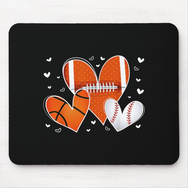 Funny Valentines Baseball Basketball Football Hear Musmatta (Framsidan)