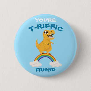 Funny Valentines daggåva blå dinosaur t-rex Knapp