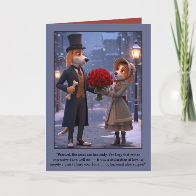 Funny Valentine's Day 3D Cartoon Card Kort (Framsida)
