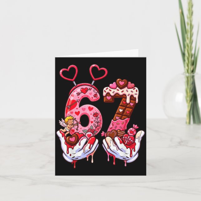 Funny Valentine's Day 67 Meme Hands Six Seven Cud  Kort (Framsida)