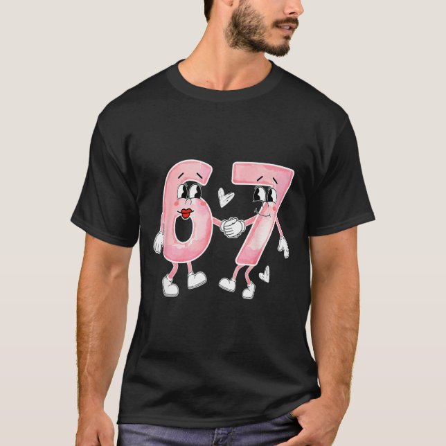 Funny Valentine's Day 6 7 Six Seven Meme Valentine T Shirt (Framsida)