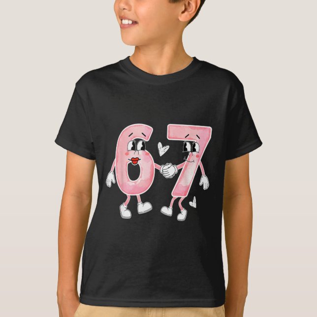 Funny Valentine's Day 6 7 Six Seven Meme Valentine T Shirt (Framsida)