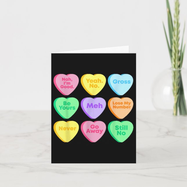 Funny Valentines day Affirmations Candy Heart Kort (Framsida)