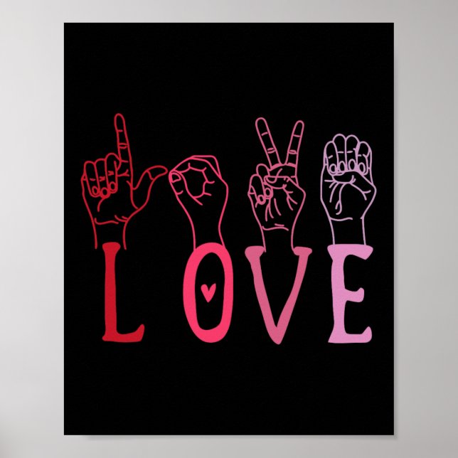 Funny Valentines Day Asl  Poster (Framsidan)