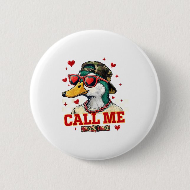 Funny Valentine's Day Boy Duck Hunting Call Me Tod Knapp (Framsida)