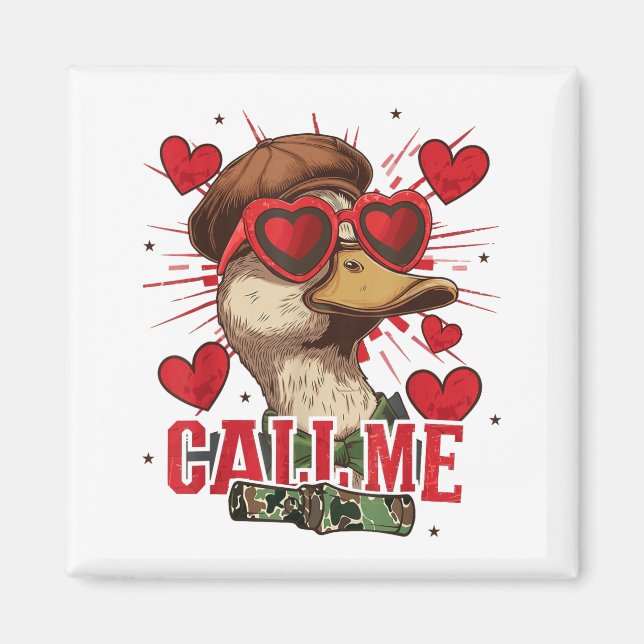 Funny Valentine's Day Boy Duck Hunting Call Me Tod Magnet (Framsidan)