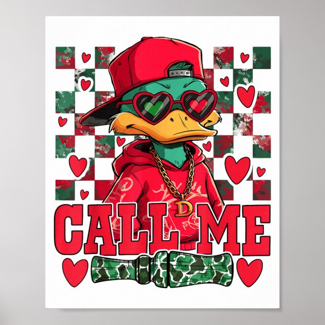 Funny Valentine's Day Boy Duck Hunting Call Me Tod Poster (Framsidan)