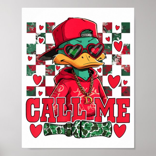 Funny Valentine's Day Boy Duck Hunting Call Me Tod Poster (Framsidan)