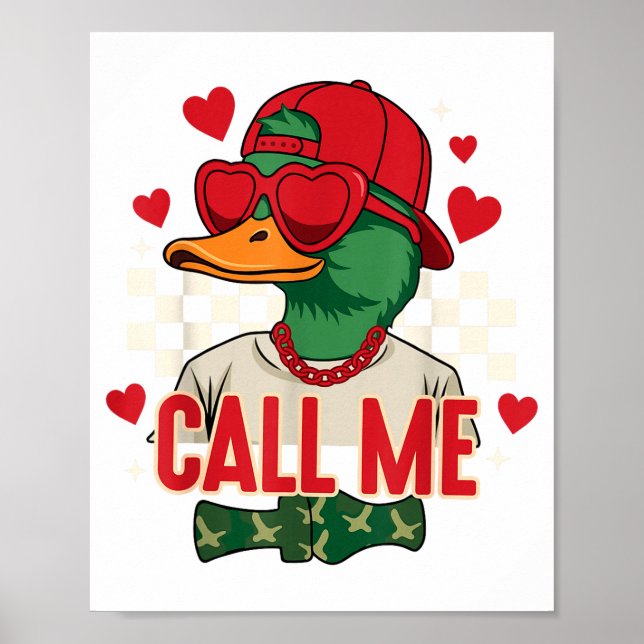 Funny Valentine's Day Boy Duck Hunting Call Me Tod Poster (Framsidan)