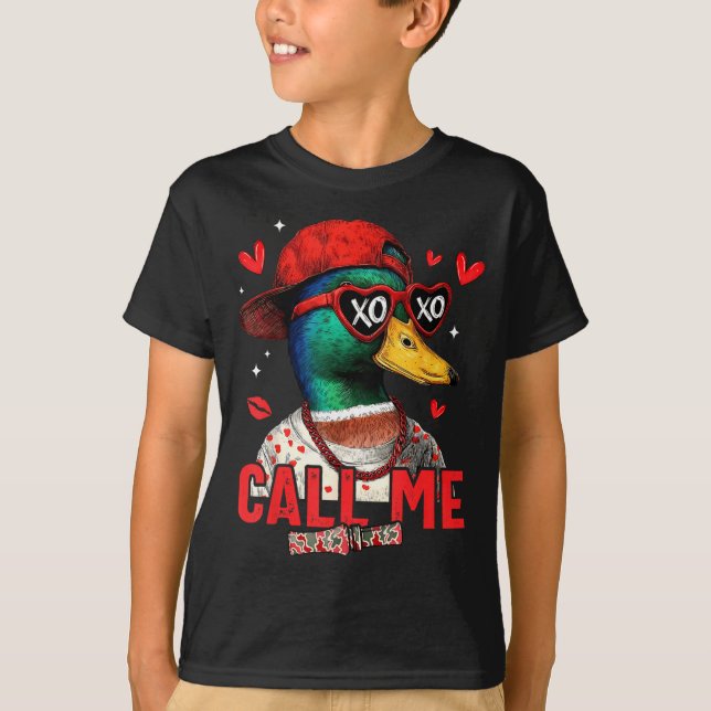 Funny Valentines Day Call Me Duck Hunting Men Wome T Shirt (Framsida)