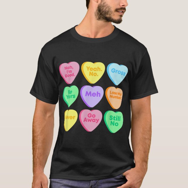 Funny Valentines day Candy Hear T Shirt (Framsida)
