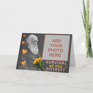 Funny Valentines Day Charles Darwin Anpassningsbar Helgkort