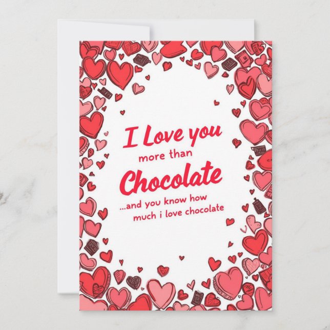funny valentines day  Chocolate cards Julkort (Framsida)