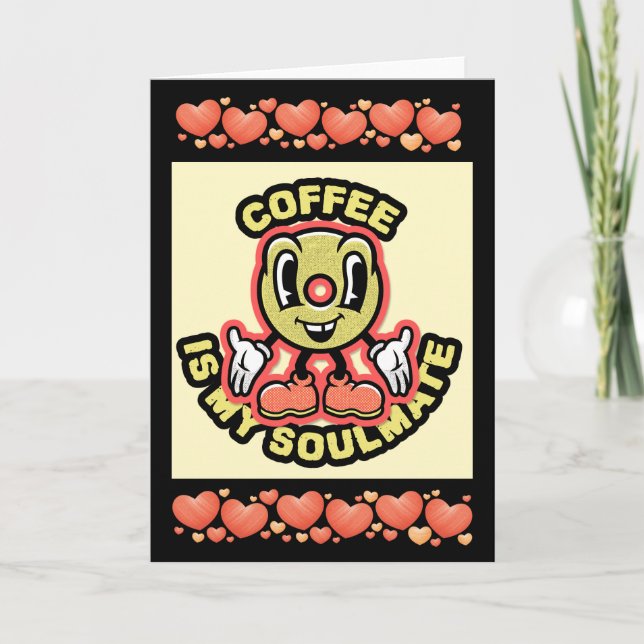 FUNNY VALENTINE'S DAY COFFEE CARD FOR FRIEND HELGKORT (Framsida)