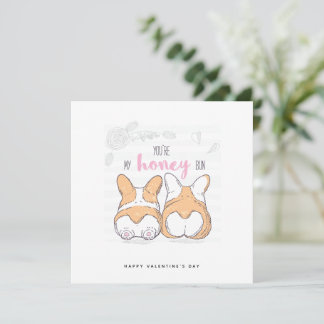 Funny Valentines day Corgi Hund Butt-kort Julkort