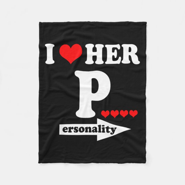 Funny Valentine's Day Couple Matching I Love Her I Fleecefilt (Framsidan)