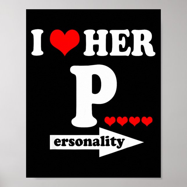 Funny Valentine's Day Couple Matching I Love Her I Poster (Framsidan)