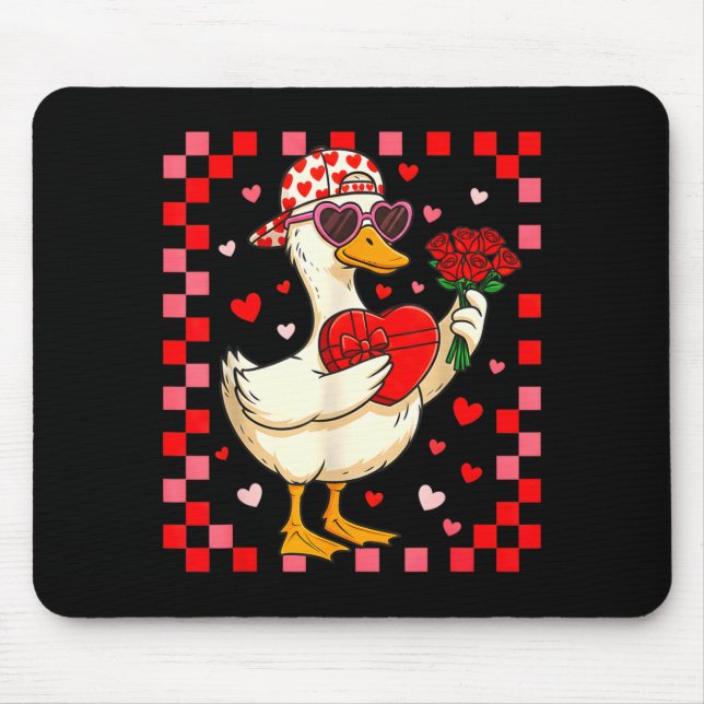 Funny Valentines Day Duck Heart Valentine Cud Kids Musmatta (Framsidan)