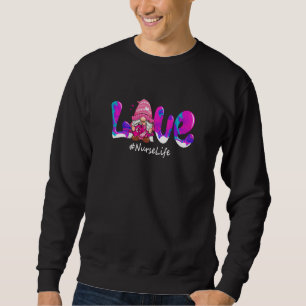 Funny Valentines day Gnome Kärlek Lpn Life Nurse S Lång Ärmad Tröja