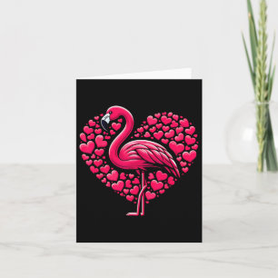 Funny Valentines day Heart Flamingo Rosa Women Gir Kort