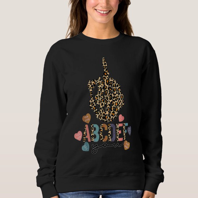 Funny Valentines day Hearts Abcde Fu T Shirt (Framsida)