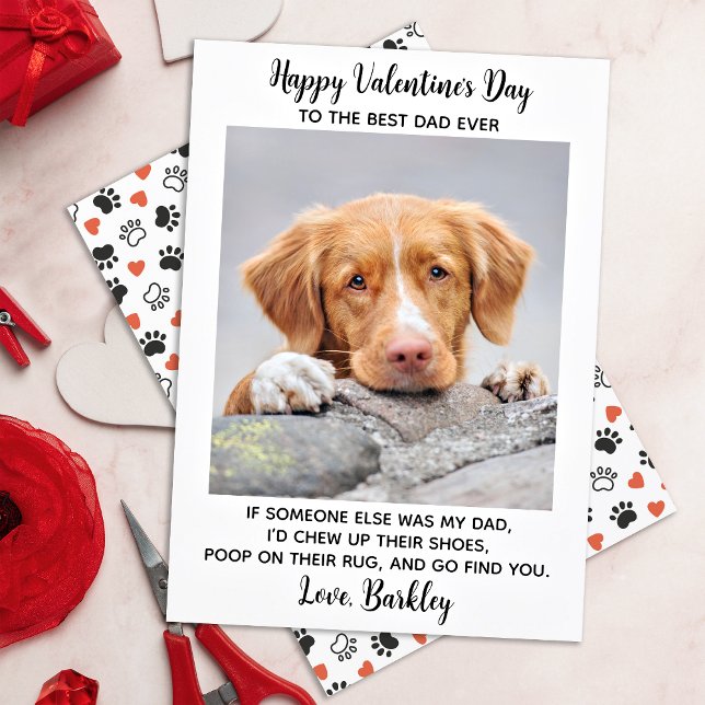 Funny Valentines day HUND PAPPA personalize Pet Ph Julkort (Skapare uppladdad)