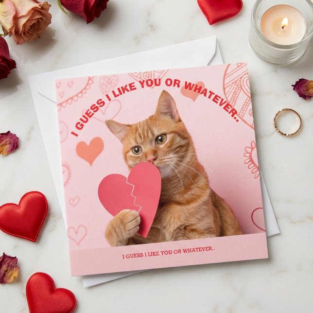 Funny Valentine's Day "I Guess I Like You" Julkort (Skapare uppladdad)
