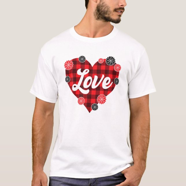 Funny Valentines day Kärlek Flower T Shirt (Framsida)