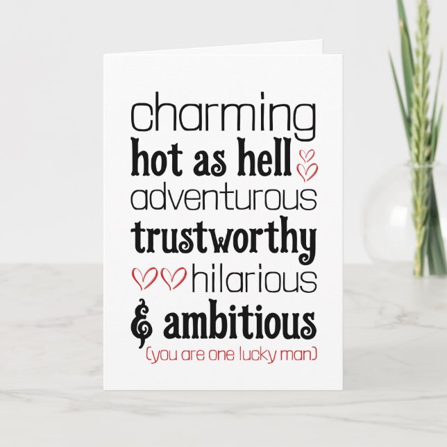 Funny Valentines day Kärlek-kort för honom Tack Kort (Framsida)