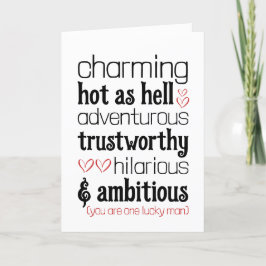 Funny Valentines day Kärlek-kort för honom Tack Kort